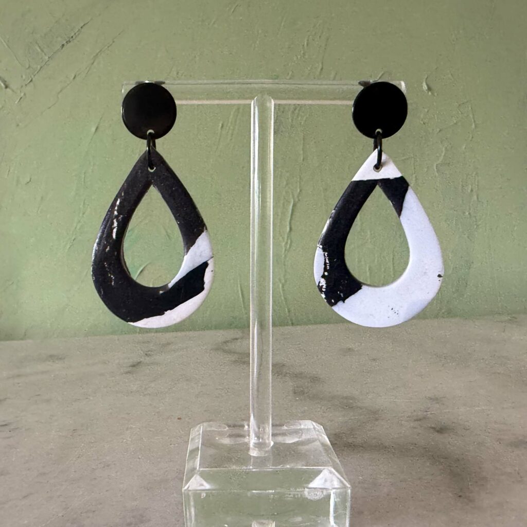 B+W Marble Hollow Drop Dangles