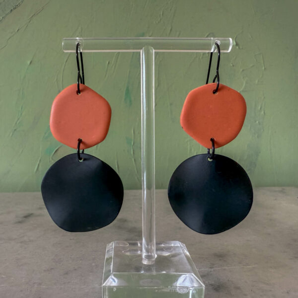 Organic Circles Dangles - Burnt Orange