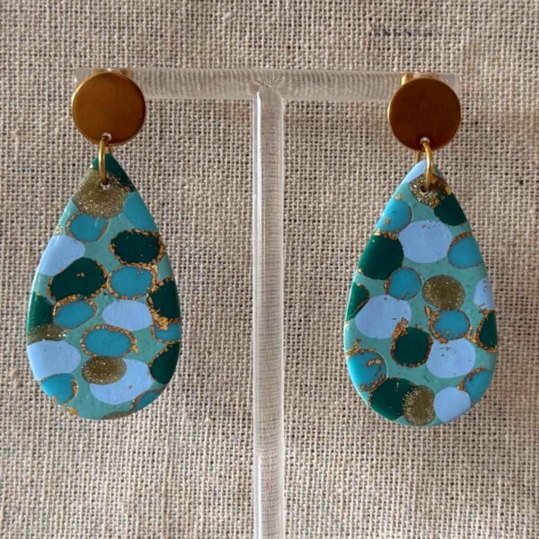 Hoopla Blue Tear Drop Dangle