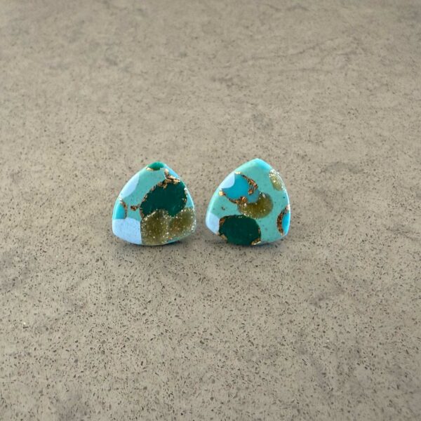 Hoopla Blue Triangle Stud