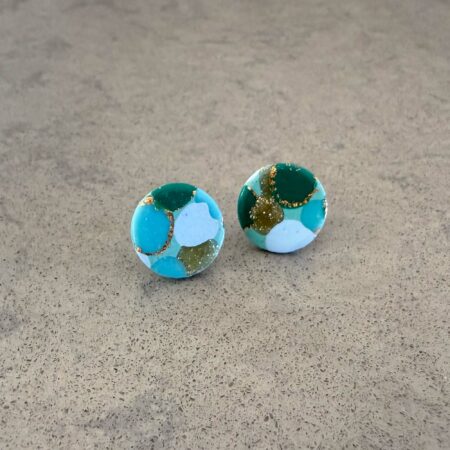 Hoopla Blue Medium Round Stud