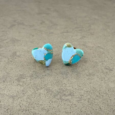 Hoopla Blue Heart Stud