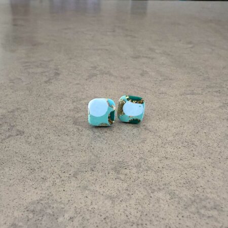 Hoopla Blue Small Square Stud