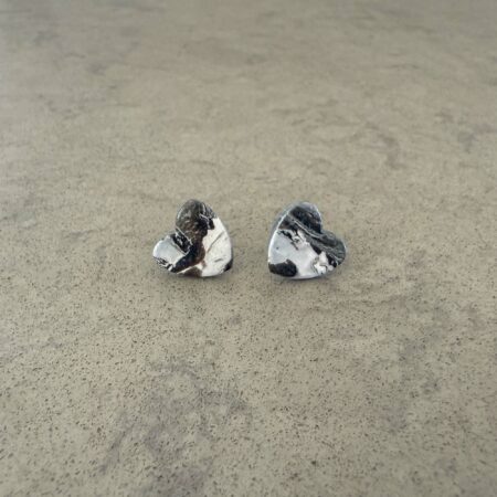 B+W Marble Heart Stud