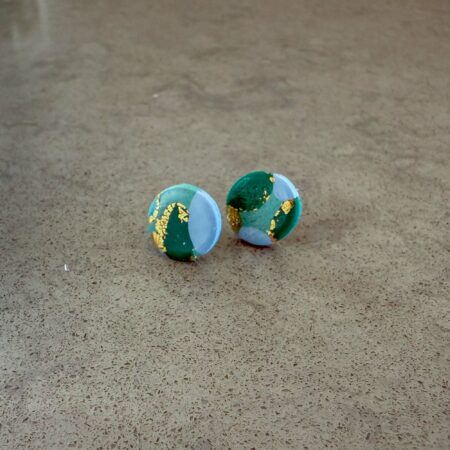 Hoopla Blue Small Round Stud - 1