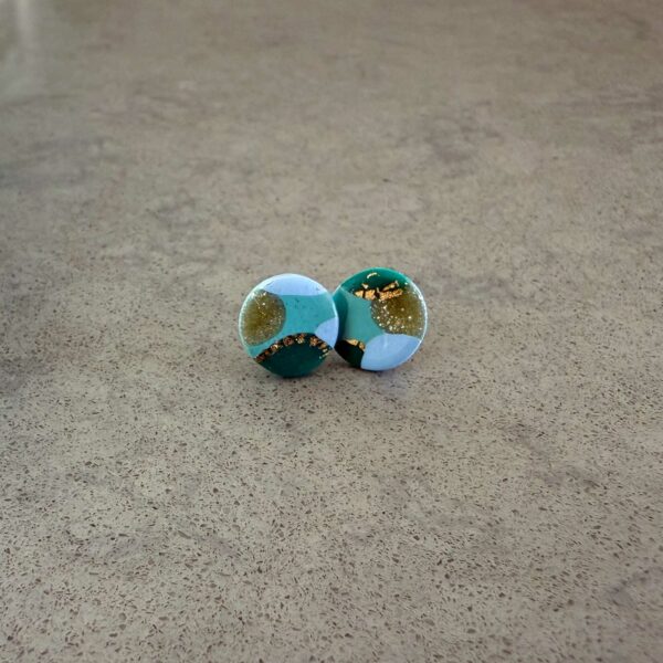 Hoopla Blue Small Round Stud - 2